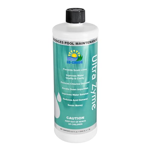 Lo-Chlor Ultra Zyme - Pool Enzyme Treatment - Eliminates Scum Lines & Reduces Chlorine Demand (32 Oz)