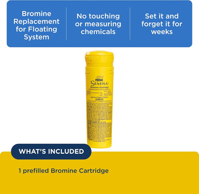 FROG Serene Replacement Bromine Cartridge for use with Hot Tub FROG Serene Floating Sanitizing System - Prefilled for Quick & Easy Hot Tub Maintenance - 1 Pack