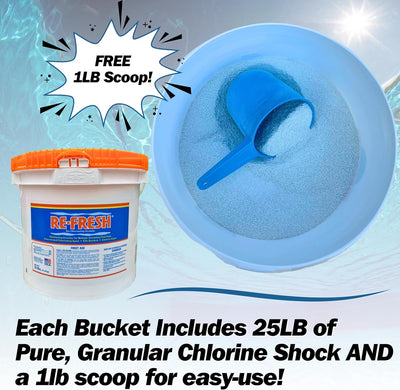 Refresh 68% Calcium Hypochlorite Granular Chlorine - 25 lb Pail