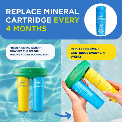 FROG Serene Replacement Bromine Cartridge for use with Hot Tub FROG Serene Floating Sanitizing System - Prefilled for Quick & Easy Hot Tub Maintenance - 1 Pack