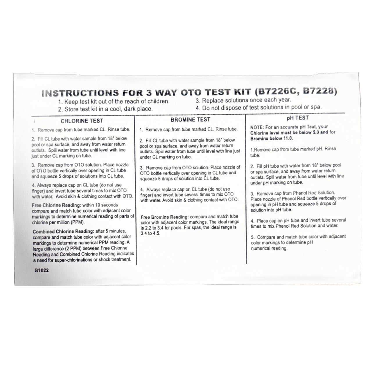 All Clear 2-Way OTO Swimming Pool & Spa Test Kit