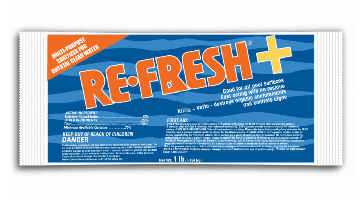 Refresh 73% Calcium Hypochlorite Granular Chlorine , 1 lb