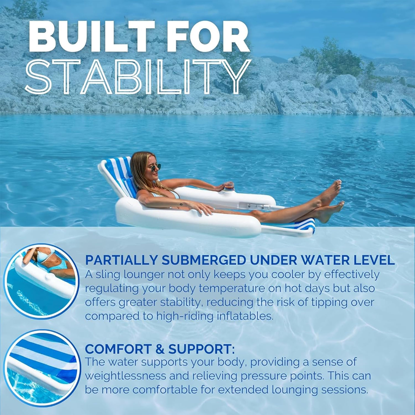 Swimline Sunchaser Sling Style Floating Lounge Chair – Village Spa & Pools