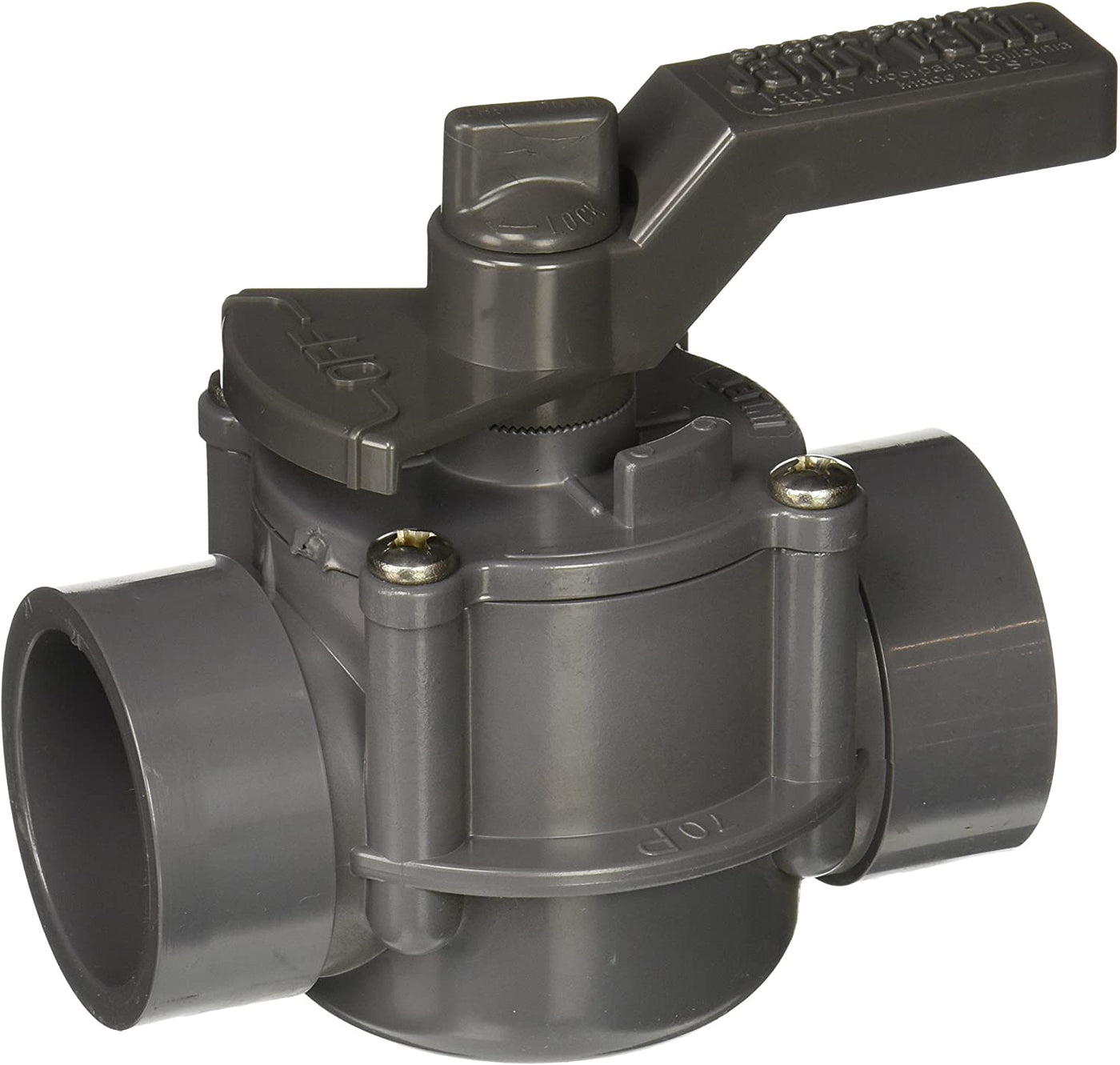Jandy 3407 Space Saver 2 Port 1-1/2 to 2-Inch Positive Seal Pool/Spa Valve, Gray