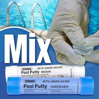 Epoxybond Pool Putty 2-Part Set | Swimming Pool & Spa Repair | Fix Cracks Leaks Underwater or Above | Concrete, Fiberglass & Variety of Other Surfaces | by Atlas Minerals