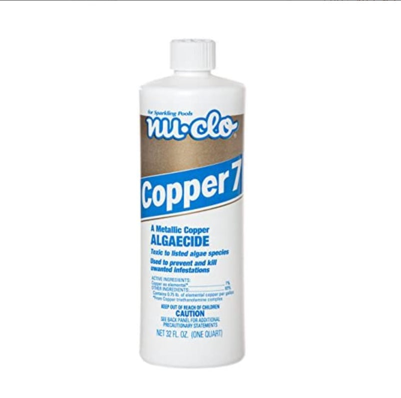 Nu-Clo Copper Algaecide 7 Quart for Swimming Pools Hot Tubs & Spas - Up to 80,000 Gallons